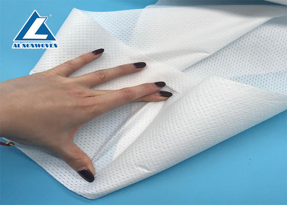 50 Gsm Soft Viscose Fabric , Elastic Breathable Nonwoven Fabric In White Color supplier