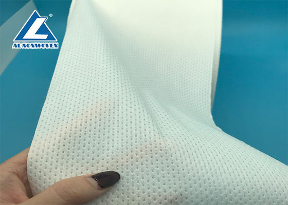 50 Gsm Soft Viscose Fabric , Elastic Breathable Nonwoven Fabric In White Color supplier